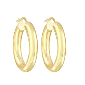 14k Gold Small Thick Hoop Earrings