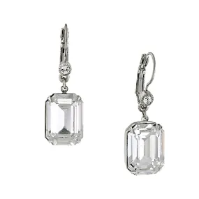 1928 Bridal Genuine Austrian Crystal Square Drop Earrings