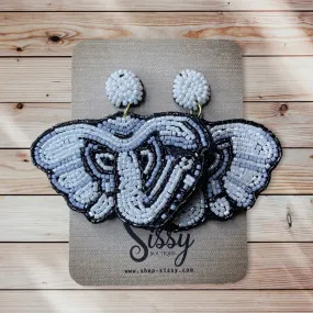 ALABAMA BEADED ELEPHANT EARRINGS