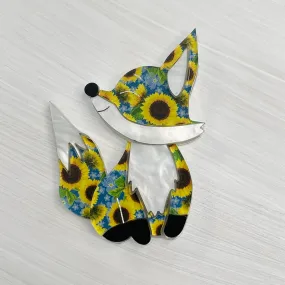 Amelia the sunflower 🦊 fox  - Brooch