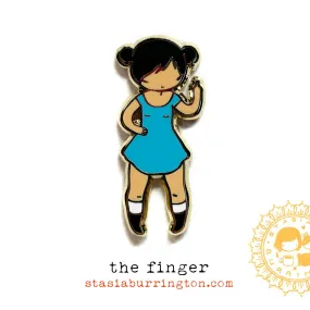 Angry Girl  "The Finger" | Hard Enamel Pin