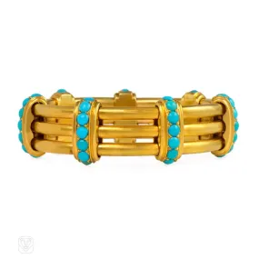 Antique gold and turquoise bracelet