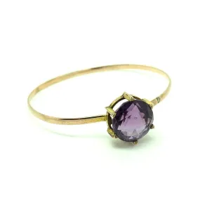 Antique Victorian Amethyst 9ct Rose Gold Bangle Bracelet