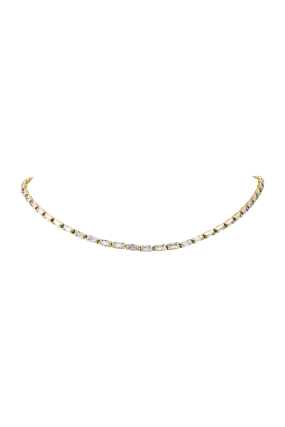 Baguette Tennis Necklace 14K Gold Plated