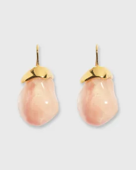 Baroque Earrings in Pink Marble