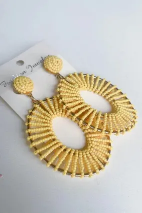 Beaded Round Circle Earrings