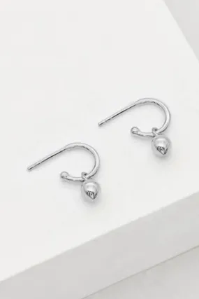 Bud Base Hoop Earrings Sterling Silver