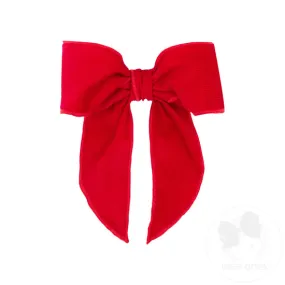 Corduroy Bowtie with Twisted Wrap and Whimsy Tails | Red