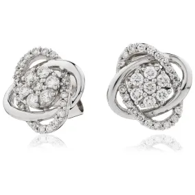 DIAMOND SWIRL STUD EARRINGS