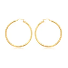 Duo Solid 9ct Yellow Gold Classic Hoops (25mm)