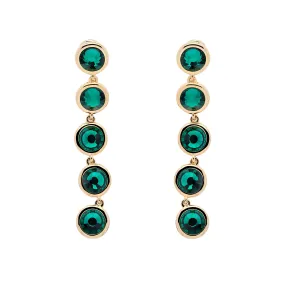 Emerald Crystals Statement Drop Clip Earrings