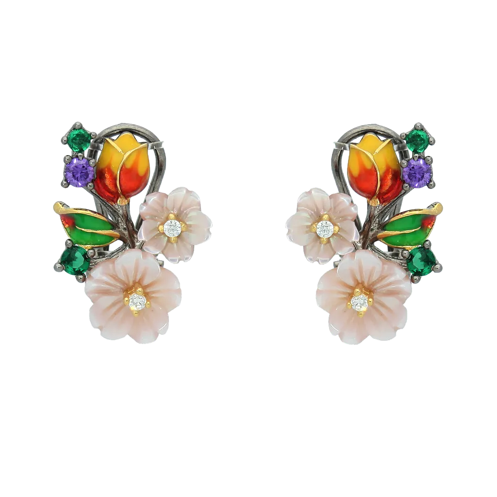 Flower Symphony Clip-on Earrings