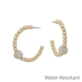 Gold Crystal Beaded Earrings