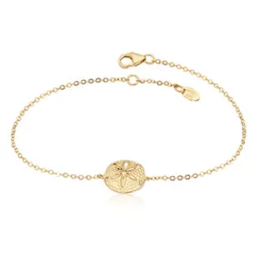 Gold Sand Dollar Adjustable Bracelet