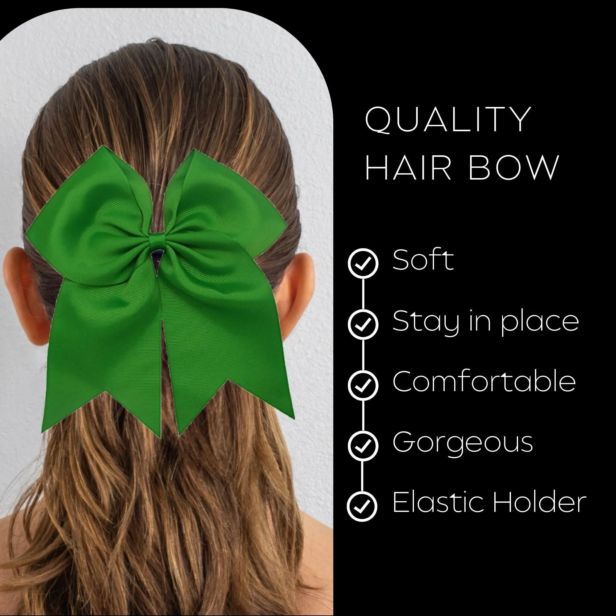 Green Cheer Bows - 10 Pack