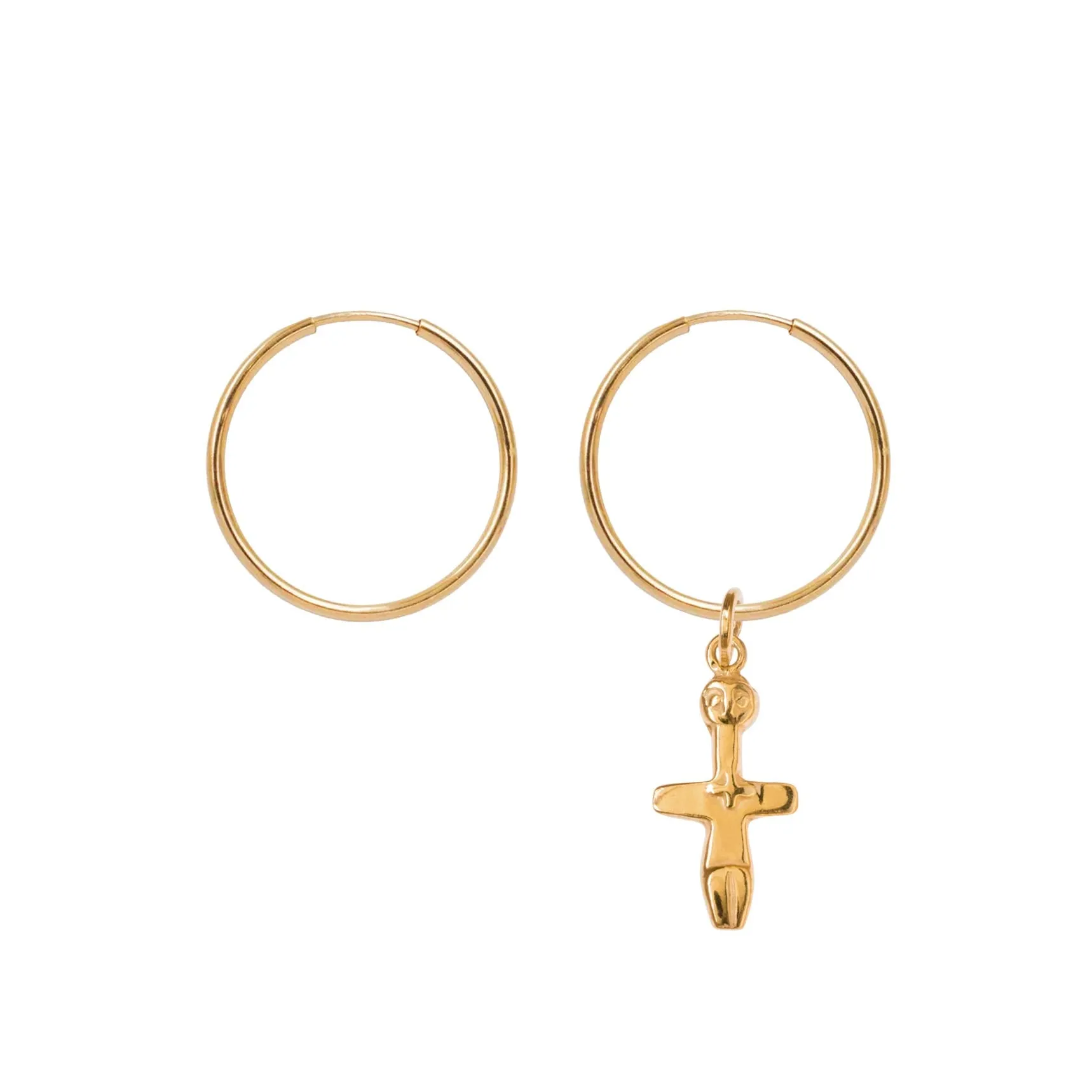 Hoop Earrings with Fertility Figurine pendant