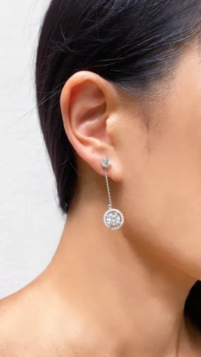 Ida Round Borderset Drop Earrings