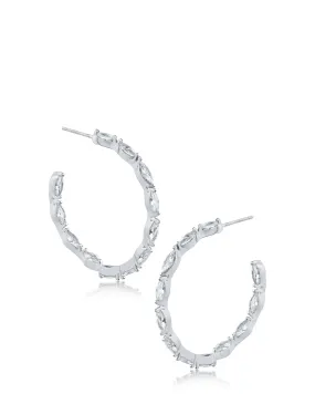 Marquis CZ Hoop Earrings