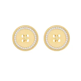 OOPS JEWELRY | Button Clip-On Earrings | Gold