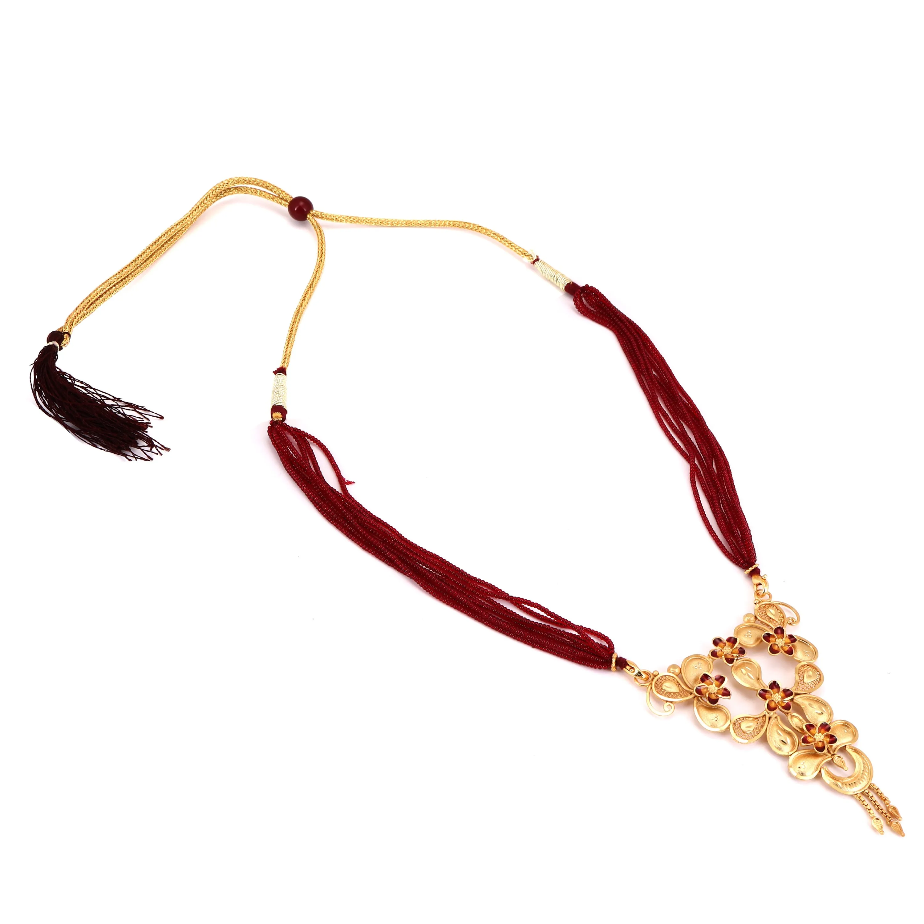 Pach Phul Pendant Set with Tassel