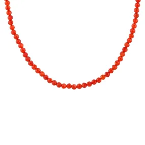 Petite Red Carnelian Gemstone Beaded Necklace