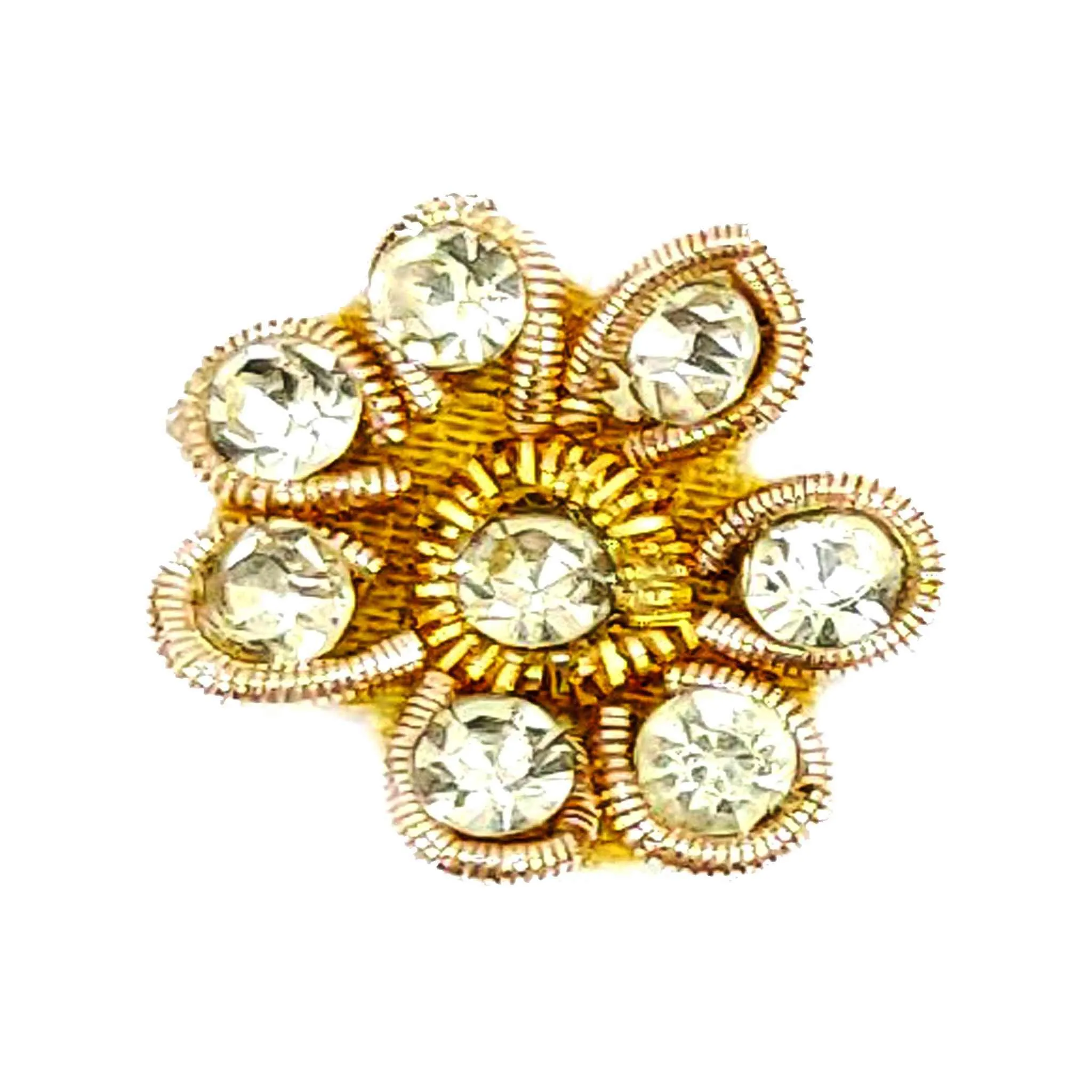 Rhinestone Studded Floral Buti for DIY Craft Packing or Decoration - 11221