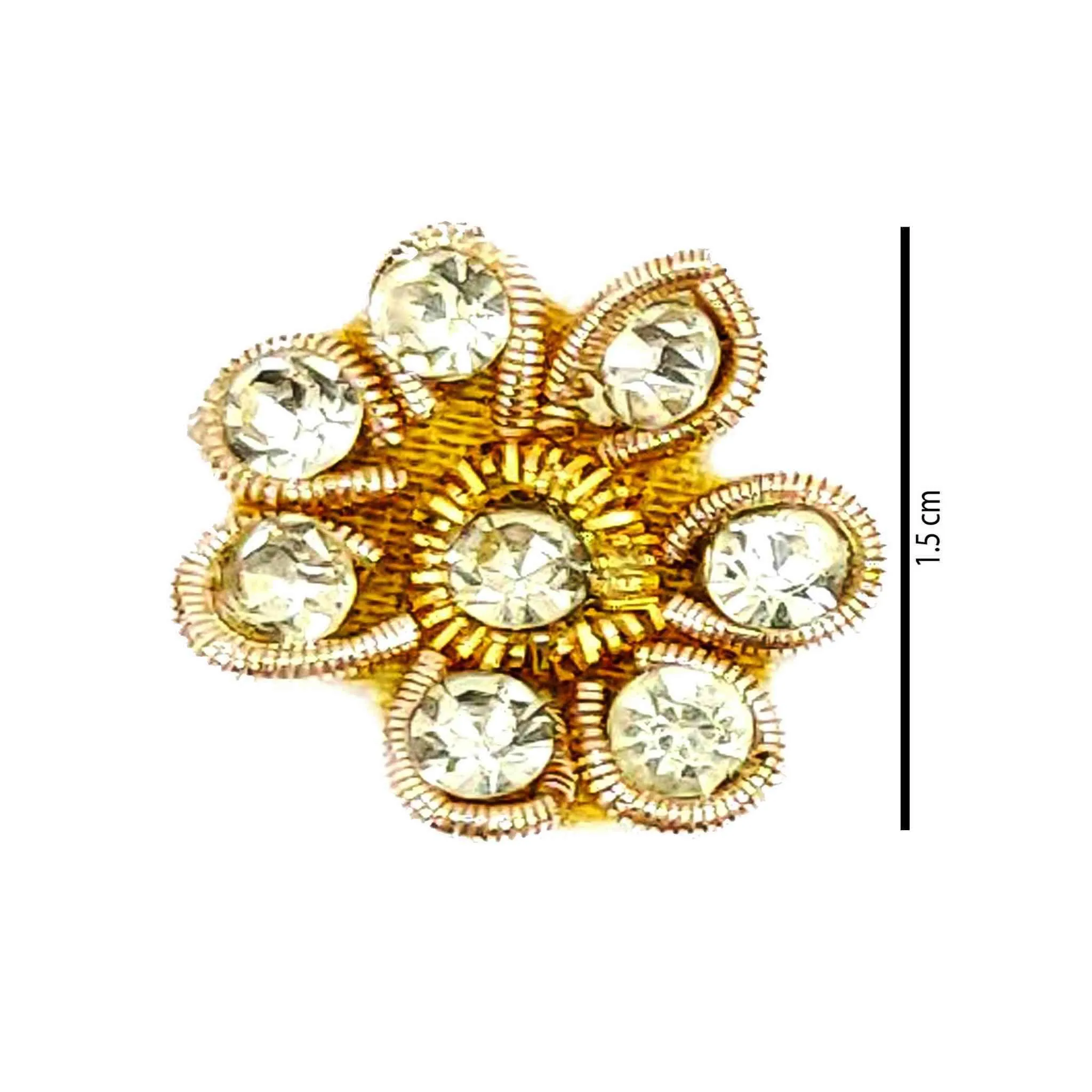 Rhinestone Studded Floral Buti for DIY Craft Packing or Decoration - 11221