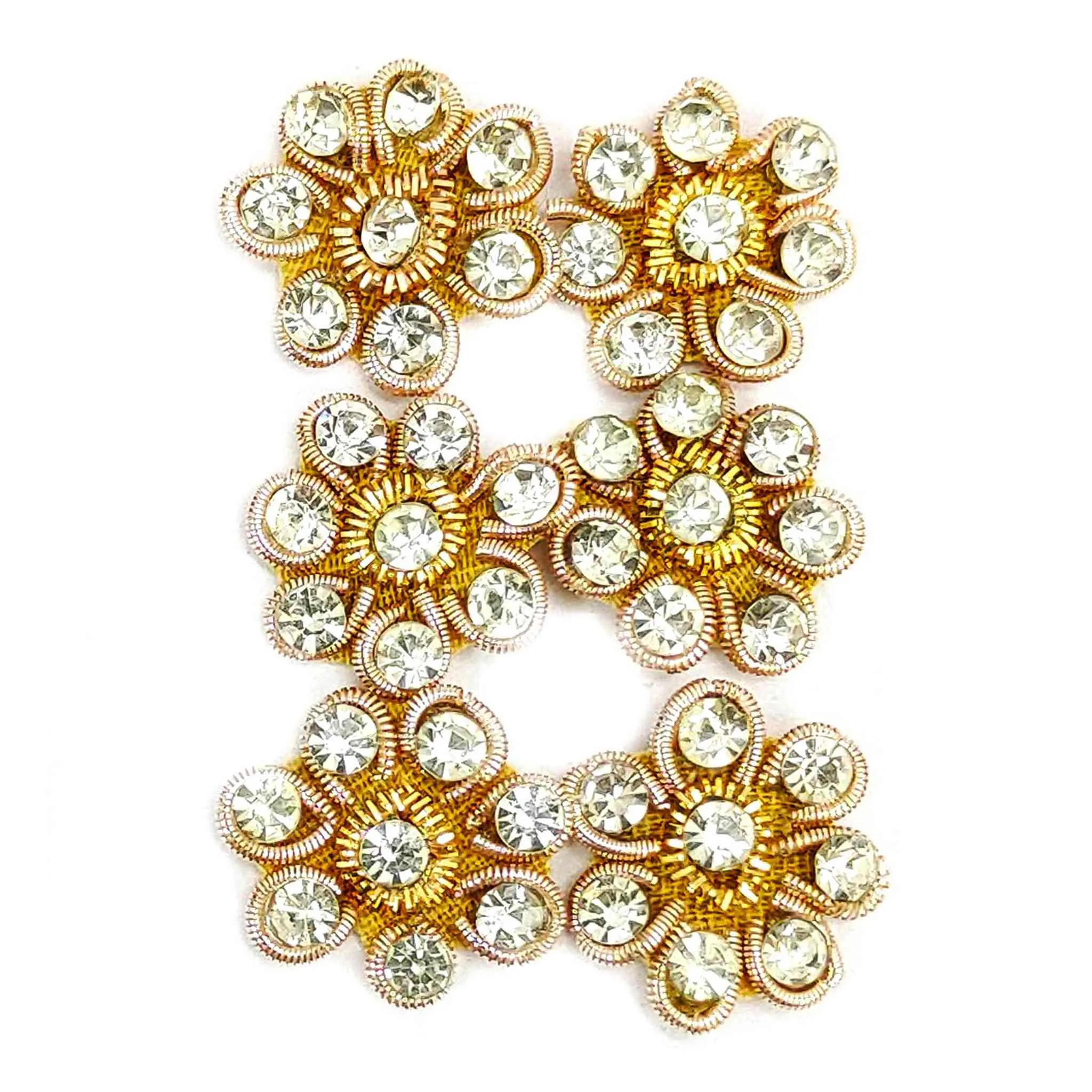 Rhinestone Studded Floral Buti for DIY Craft Packing or Decoration - 11221