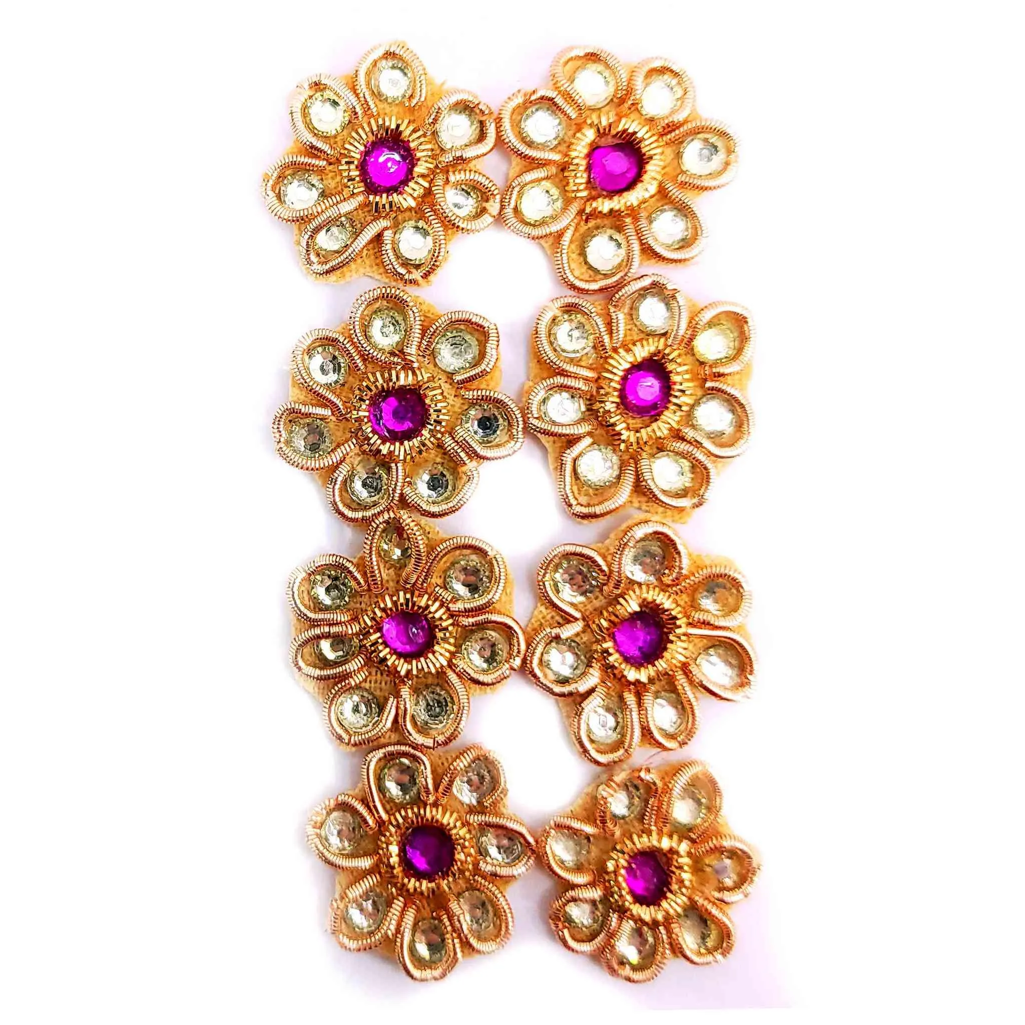 Rhinestone Studded Floral Buti for DIY Craft Packing or Decoration - 11221