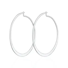 Silver Flat Hoop Earrings