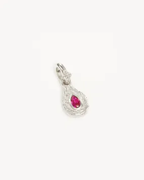 Sterling Silver With Love Birthstone Annex Link Pendant - July