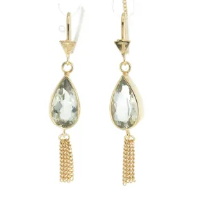 TEARDROP TASSEL - GREEN AMETHYST - GOLD